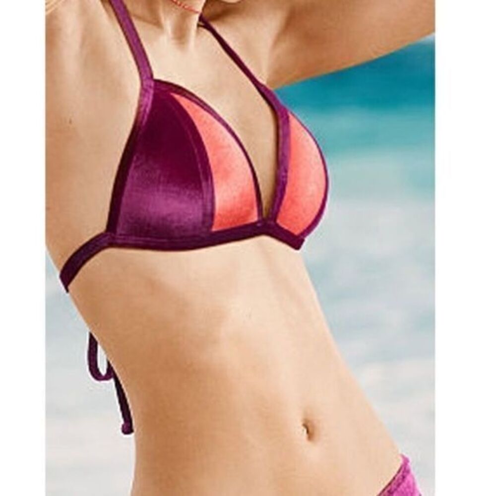 Pink Victoria’s Secret velvet swim top